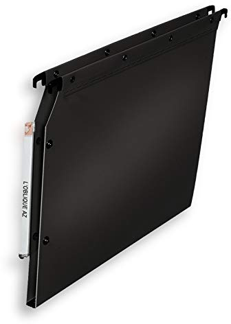 Elba Ultimate PP Lot de 10 Dossiers suspendus en Polypro Opaque pour Armoire Fond 15mm Noir