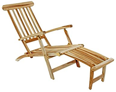 SAM Gartenliege Puccon, Teak-Holz, Verstellbarer Deckchair, klappbar, für Balkon, Terrasse und Garte