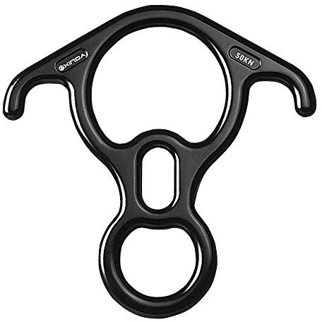 2win2buy 2win2buy Rescue Figure 8 Abseilgerät, Aluminiumlegierung 50KN Abseilgerät mit gebogenem Ohr zum Sichern und Abseilen – UIAA-ZERTIFIZIERT