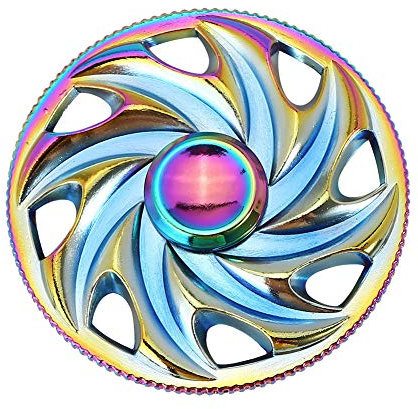 Zappeln Spinner EDC Hand Zappeln Spielzeug, Mehrfarbiges Lenkrad Regenbogen Galvanisieren Legierung Spannungsreduzierer Hochgeschwindigkeit Edelstahl Finger Tri-Spinner Entlastungsspielzeug für Fokus