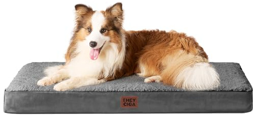 EHEYCIGA XL Orthopedic Extra Large Washable Dog Bed, 104x68x9cm, Grey