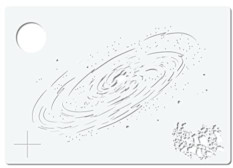 Herterich Products Airbrush Schablone für Weltraum Galaxy | Tattoo und Graffiti Stencil Vorlage | Präzises Galaxie-Design | Wiederverwendbar und Lösemittelresistent