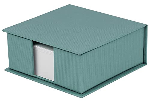 Rössler SOHO Zettelkasten | Notizzettel-Box | Schreibtisch-Organizer | Büro-Zubehör | Schreibtisch Deko | Homeoffice Ausstattung | 110x46x110mm | 1 Stück | Farbe: Grün | Blau | Opal