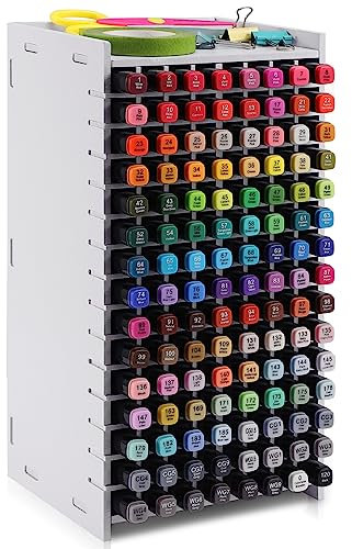 120 Stifte Organizer Schreibtisch, Yrange Stifthalter für Schreibtisch Aufbewahrung Bleistifte Buntstifte Marker Kleine Künstler Schminktisch Aufbewahrungsbox aus Holz für Zuhause Büro Schule