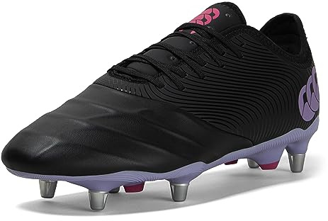 Canterbury Unisex Phoenix Genesis Pro Soft Ground Rugby Boots, Black/Verbena, 7.5 UK