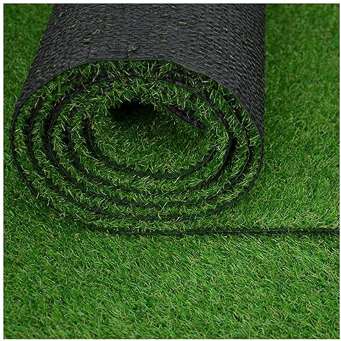 MDEKOR Alfombra de césped artificial para exteriores, césped artificial, resistente a la intemperie, alfombra de césped verde, 70 cm x 200 cm, para balcón, suelo permeable al agua, con drenaje de pelo