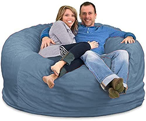 Sitzsack-Bezug, 2,1 m, riesiger Pelz-Sitzsack-Bezug, Liege-Sitzsack-Aufbewahrungsstuhl, Sitzsack-Sofa-Stuhl, weiches, flauschiges Fell, tragbar, für Wohnzimmer, Sofa, Bett, ohne Füllstoff, rot It's so