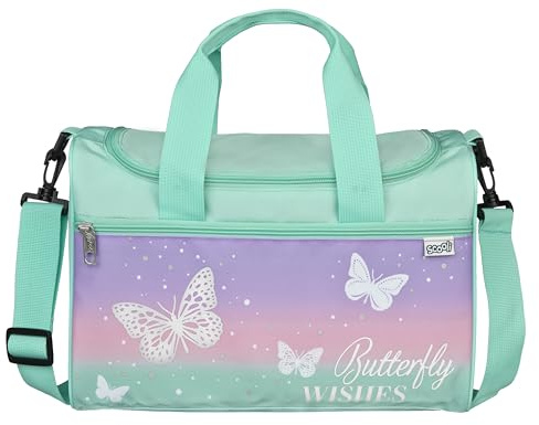 Scooli - Borsa sportiva Butterfly Wishes per bambini - Ampio scomparto principale - Tracolla regolabile - Design a farfalla - Robusto