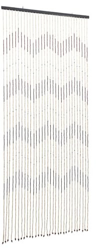 Türvorhang Perlenvorhang Schlafzimmer Vorhänge Wärmeisolierend Holz Vorhang Perlenfaden 220cm x 90cm Perlen Bambus Tür Raumteiler Dekoration Fliegen Mückenschutz