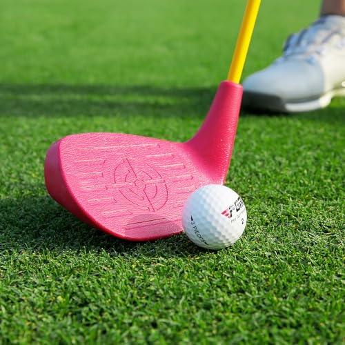 Golf Club Iron for Children, 7 Large Strike Surface Golf Practice Club with Plastic Head and Lightweight Carbon Shaft Teaching Golf Iron (girls,age 6-8)