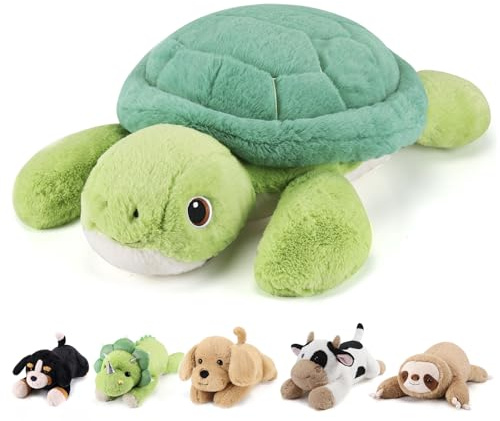gnomantic Turtle Weighted Stuffed Animals - 22 Inch 4.5 Pounds Weighted Plushies Sea Turtle Stuffed Animal - Big Tortoise Plush Pillow - Cute Plush Toys Gifts for Kids & Adults (22 4.5 lbs)