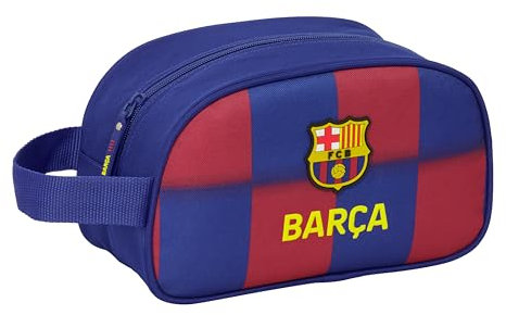 Safta F.C. BARCELONA 1:a UTRUSTNING 25/26 - Medelstor barnskolväska med handtag, barnväska, anpassningsbar till vagn, lätt att rengöra, bekväm och mångsidig, kvalitet och styrka, 26 x 12 x 15 cm, Blå