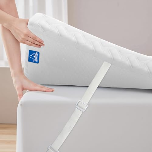 Doubleslee 7cm Mattress Topper Kingsize Bed, Cooling Gel Memory Foam Bed Topper with Breathable Washable Cover, Orthopedic 5ft Medium, OEKO-TEX and CertiPUR-US Certified (Standard, 150x200x7cm)