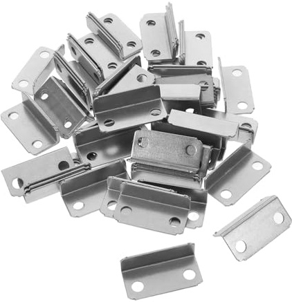 Mipcase Lot de 200 Plaques Métalliques Coudées pour Gâche de Serrure de Tiroir Pièces de Quincaillerie pour Armoires et Bureaux Fixation Renforcée, Compatible Entretien Tiroirs,