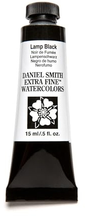 Daniel Smith Extra Fine Watercolor 15ml Paint Tube, Lamp Black (284600003), 0.5 Fl Oz (Pack of 1)