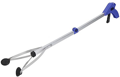 Reacher Grabber, Outil de Collecte de déchets de Corbeille de ramasse-ordures de Tasse d'aspiration pour Le Jardin Laisse des déchets(Poignée Bleue)