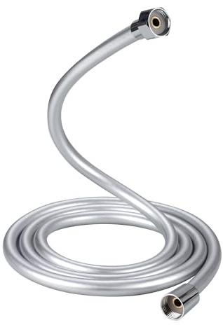 2M PVC Shower Hose Universal Standard BSP1/2 Handheld Shower Head Hose Extension Long Anti-Kink Replacement Hose Silver