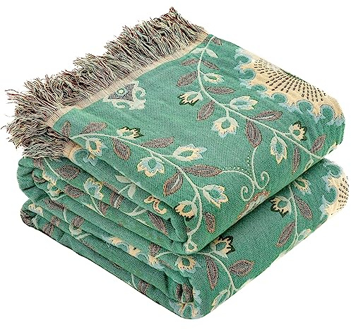 HOORDRY Throw Blanket for Bed Soft Lightweight Farmhouse Blankets | 230 X 250CM, Large Sofa Decorative Bed Throw Blanket with Tassels for 3 4 Seater for Home Decor Best Gifts