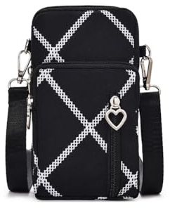 Narunii Borsa a Tracolla da Donna in Nylon,Mini Borsetta Porta Cellulare Donna con Cinghie Regolabili Staccabili y Porta Cuffie,per Cellulari Sotto i 7