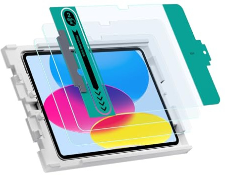 ESR 2 Piezas Protector Pantalla Compatible con iPad 11.ª/10.ª Generación A16/A14 (11/10,9 Pulgadas, 2025/2022), Cristal Templado con Bandeja Instalación Fácil, Resistente Arañazos, Transparencia HD