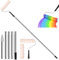 Paint Roller Brush Set with 2 Quality Brush Head,6.5Ft Stainless Steel Detachable Pole Handle,Multi-Function Long Household Wall Painting Tool,Mural Brush for Ceiling