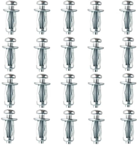 gotyou 20 Piezas Tacos Tuerca de Pétalo,Tuercas de Pétalo de Tornillo de Expansión,Tacos Huecos de Metal, para Fijar Paneles de Yeso y Tableros de Partículas
