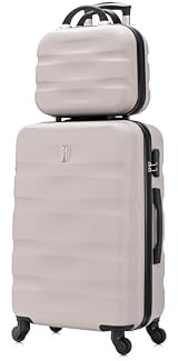 CELIMS - Valise Moyenne Taille 65 cm avec Vanity | Bagage Soute Avion | 20kg | 8 Roues | ABS Rigide et Légère | Cadenas | Gris