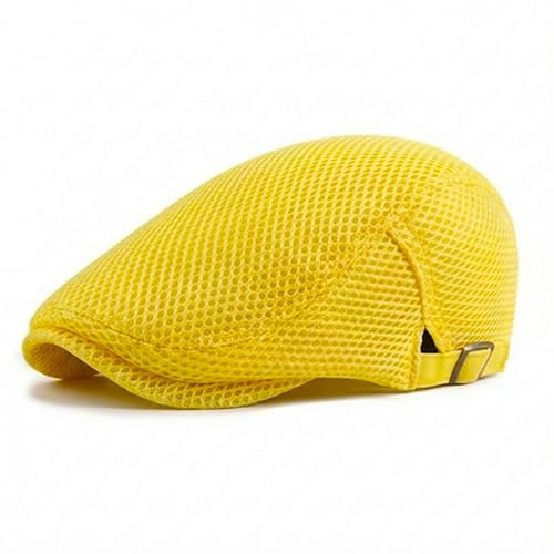 HIQIU Unisex skärmmössa baskermössa andas mesh, platt keps män sommar tunn Gatsby Newsboy basker mössa, glidande mössa män sommar sportmössa justerbar 55–60 cm