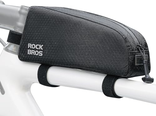 ROCKBROS Cykelramväska, övre rörramväska, vattentät styrväska och 0,9 l kapacitet, idealisk cykelväska för MTB, Gravel- och racingcykel, cykeltillbehör