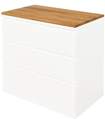 Natural Goods Berlin 1x Malm Deckplatte Eiche - I K E A Upcycling - 2 cm Starke Malm Holzplatte passgenau mit Antirutschfunktion - Holzbrett Eiche massiv - DIY Fensterbrett Eiche Brett 80 x 48 x 2 cm