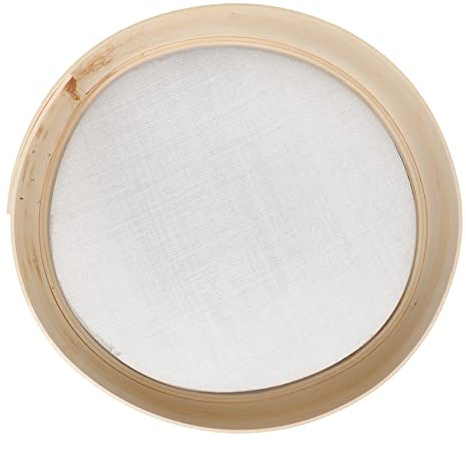 Cabilock Cedazo de Harina Redondo de Madera 27 Cm Malla Fina Colador de Cocina Multifuncional para Hornear en Hogar y Repostería Utensilio de Mano