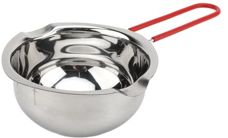 Omabeta 500 Ml de au Chocolat, Bol de en Acier Inoxydable avec Crochet Avant et Doubles Becs pour la Fabrication de Bougies au Beurre de Bonbon