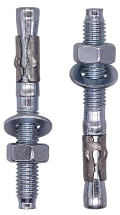 SKIR'CO Lot de 4 chevilles d'ancrage compensées en métal plaqué zinc M8 x 65 mm Boulons d'ancrage pour maçonnerie et béton