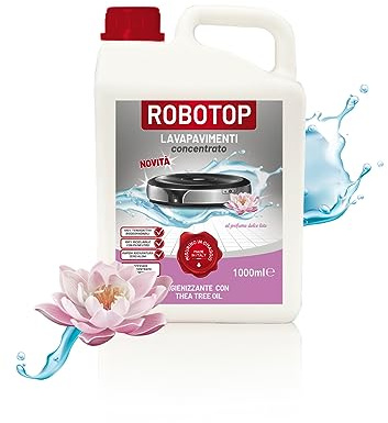 ROBOTOP - 1100 ML X 1 PZ - 100 ML IN OMAGGIO! - detergente robot lavapavimenti - superprofumato- igienizzante (DOLCE LOTO) - MISURINO IN OMAGGIO!