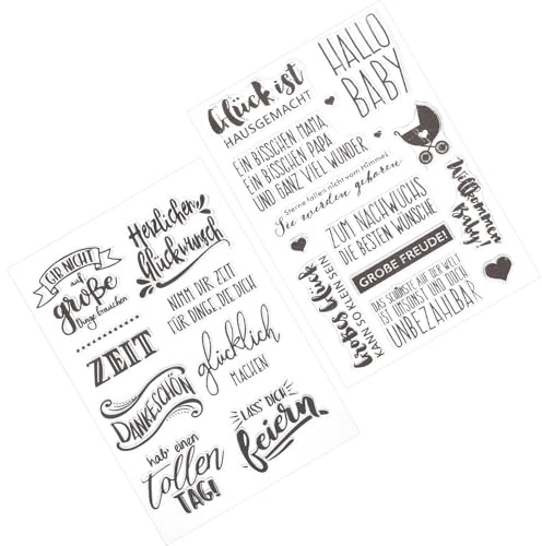 HINTRMENT 2 Ark Klara Silikonstämplar Textstämplar för Dagboksanteckningar och Hantverk Scrapbooking och Kompakta med Högkvalitativt Material för och Etiketter