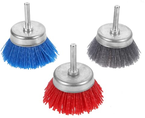 ABOOFAN 3 Piezas Cepillo para Rueda de Pulido, Cepillo de Pulido para Tallado de Raíces y Muebles, Aluminio y Alambre Abrasivo, para Taladro Eléctrico y Proceso de Mecanizado, Limpieza