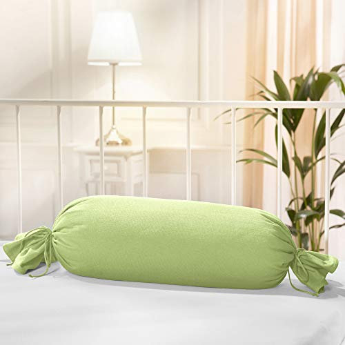 Erwin Müller Nackenrollenbezug Memmingen Interlock-Jersey apfelgrün Größe 40x15 cm Ø - formstabil, faltenfrei, anschmiegsam, mit Bindeband