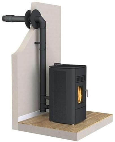 Kit conduit Ventouse ou sortie façade pour Poêle à granulés - Noir Mat