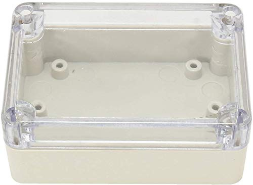 ABS Plastic Junction Box, Dustproof Waterproof IP65 Electrical Box - Universal Project Enclosure Grey, with PC Transparent/Clear Cover 115X90X55mm/4.53x3.54x2.16