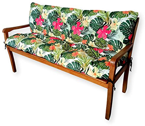 4L Textil trädgårdsbänkdyna Hollywoodgungbänkdyna Bänkdyna Bänkdyna Sittdyna och ryggdyna Dynöverdrag Trädgårdsdyna Lättskött palldyna Palldyna Sittdyna (180x60x50 cm, Tropisk grön)