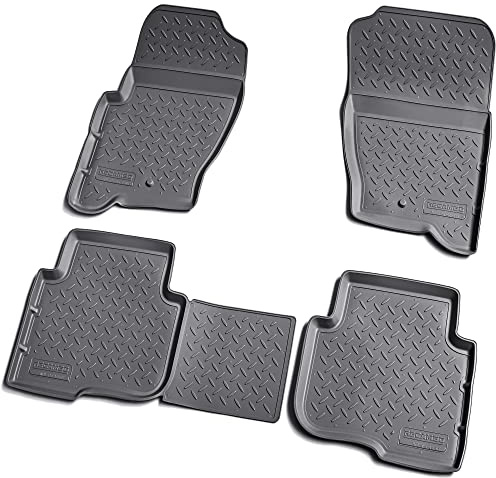 Recambo 3D Gummi Fußmatten kompatibel für Land Rover Discovery III + IV | 2004-2017 | Auto Gummimatten | Passgenau | mit Rand | schwarz