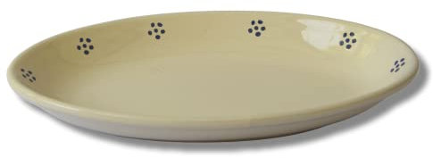Colì Piatto da Portata ovale smalto Stelle, Stoviglie in Terracotta, Vassoi da Forno per Carne, Pesce, Aperitivi, Antipasti, Dessert - Lunghezza 29 cm, Made in Italy