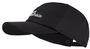 Jack Wolfskin Unisex Cap Baseballkappe, Schwarz, Einheitsgröße EU