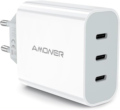 USB C Ladegerät 35W, 3-Port USB C Netzteil/Stecker/Adapter, Schnellladegerät Kompatibel iPhone 16 15 14 13 12 11,PD3.0 Samsung S23/S22, Xiaomi, Google Pixel 7/6, iPad Power Adapter