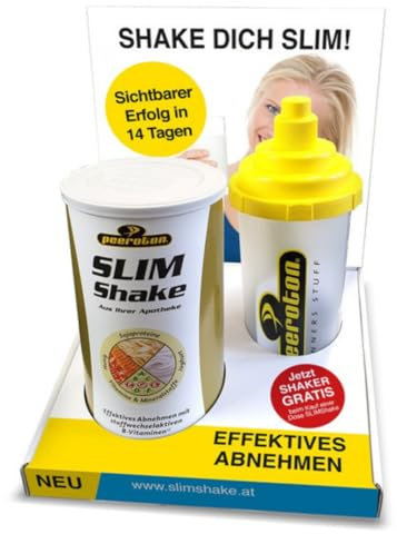Peeroton SLIM Shake Vanille mit gratis Shaker - Diät Abnehm Shake, vegetarisch und glutenfrei, vollständiger Mahlzeitenersatz, enthält alle wichtigen Proteine, Vitamine und Mineralstoffe - 500 g