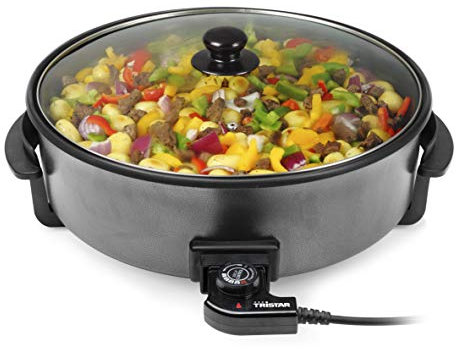 Tristar Multifunctional Grill Pan XXL - 7.5 L, 40 cm Diameter, Adjustable Thermostat, Up to 250 °C, Non-Stick Coating, 1500 Watt, PZ-9145