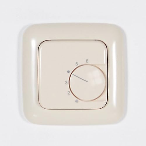 Ritzer Raumthermostat Raumtemperaturregler Fußbodenheizung für Busch Jäger Duro 2000 SI mit Abdeckung (ohne Rahmen)