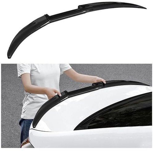 BFRDGE Auto Heckspoiler Spoilerlippe für Audi A4 B8 2008-2013, Kofferraum Heck Spoiler PVC HeckspoilerflüGel Auto Zubehör,A Gloss Black