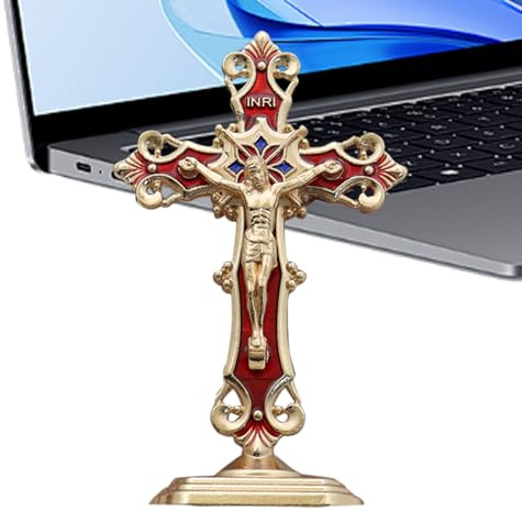 zwxqe Jesus figurer, bil religiöst krucifix, handgjord Jesus Kristus prydnad med bas, perfekt för hembön, påsk, jul och altare dekoration