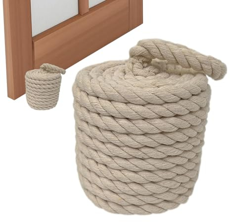 Weighted Door Stopper - Rope Knot Stop, Cotton Door Holder | Decorative Heavy Handle Jam Blocker, Rustic Farmhouse Bedroom Window Wedge for Entryway officee Living Room Bookshelf Apartment Studio
